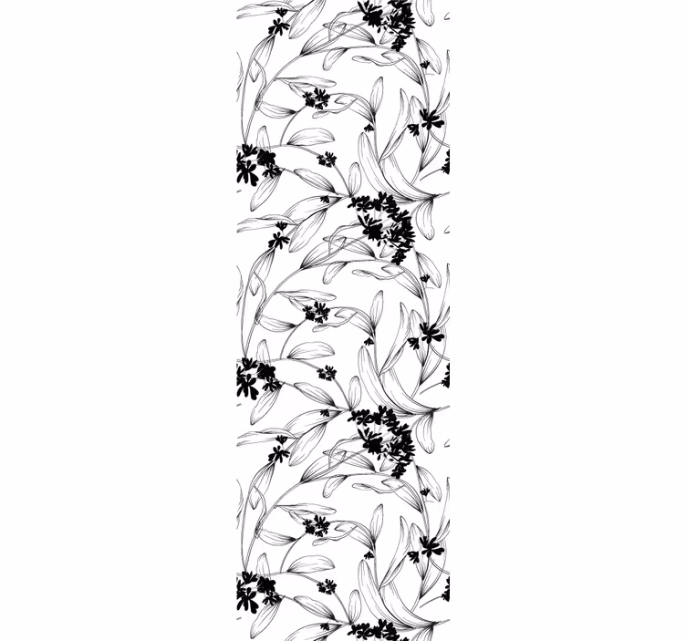 Elegant bloemensilhouet bloemen behang - TenStickers