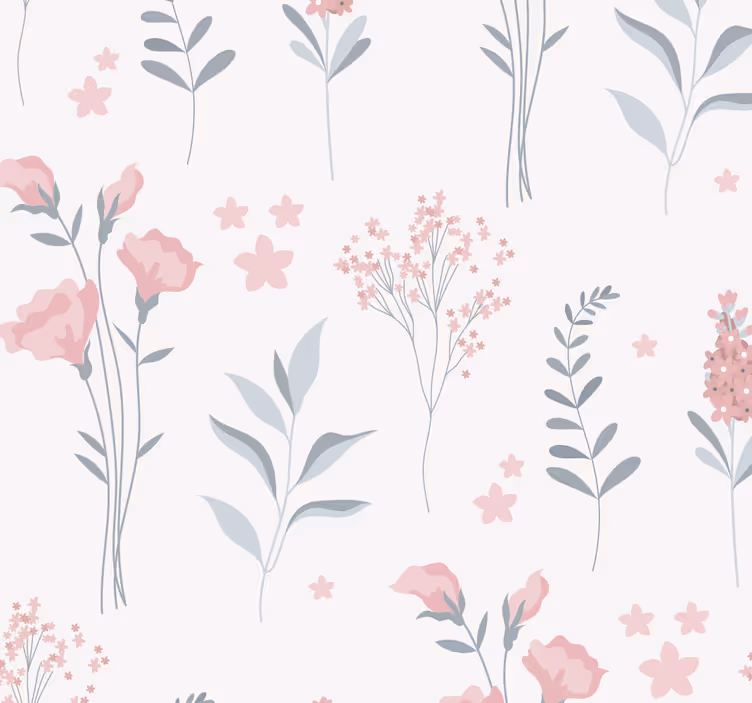 Bloementuin stijl bloemen behang - TenStickers