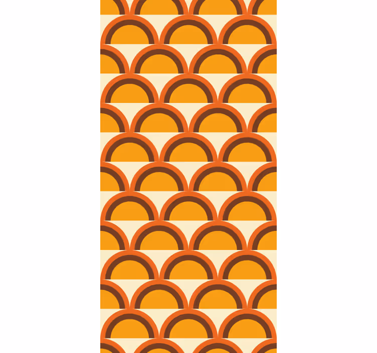 Retrobogen met zonsondergang uit de jaren 70 behang vintage - TenStickers