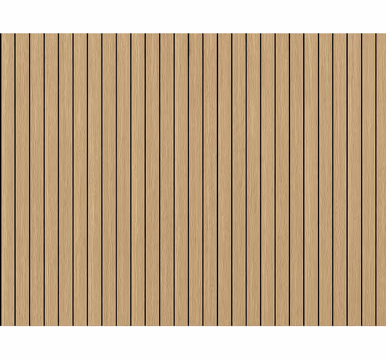 Verticale houten latten behang woonkamer - TenStickers