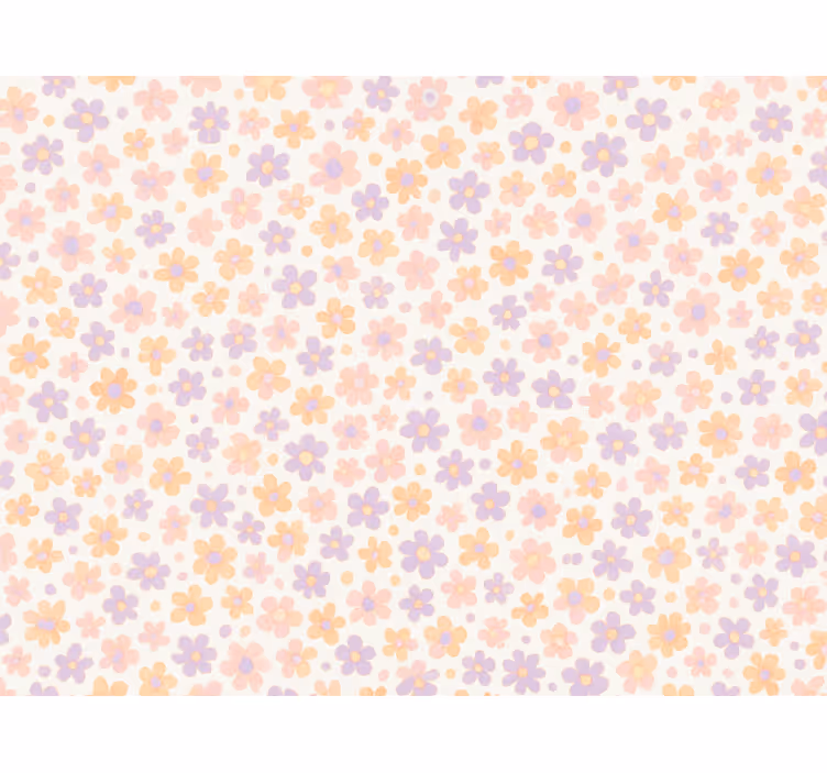 Kleine pastelkleurige bloemen behangpapier kinderkamer - TenStickers