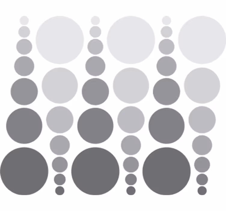Behang geometrisch gekleurde cirkels in grijstinten - TenStickers
