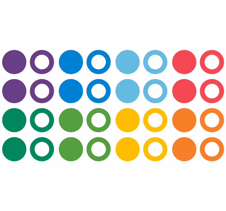 Behang geometrisch regenboogkleuren cirkels - TenStickers