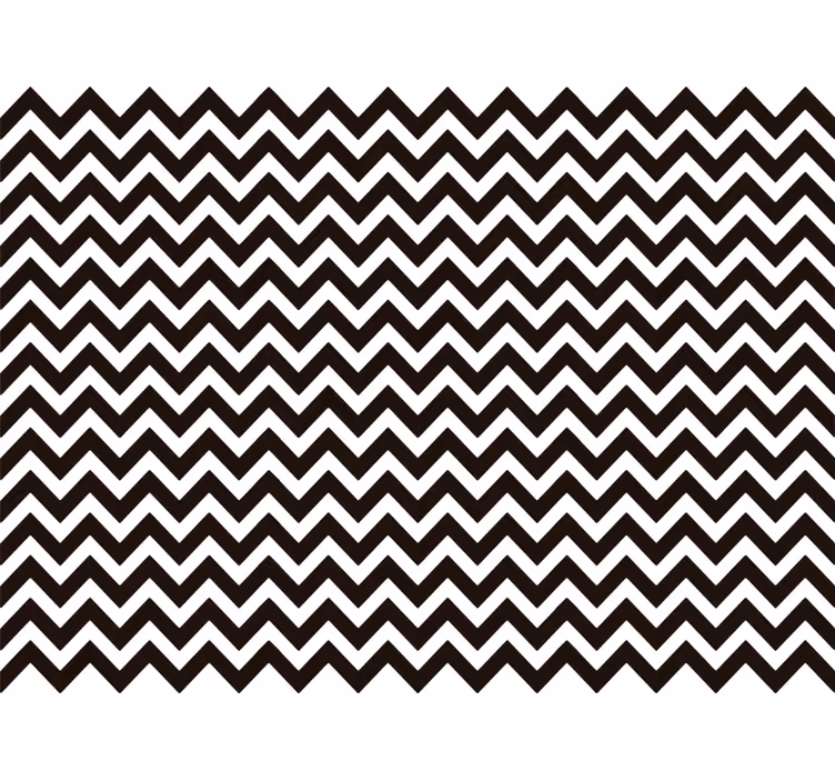Behang verticale strepen zwart-wit zigzag - TenStickers
