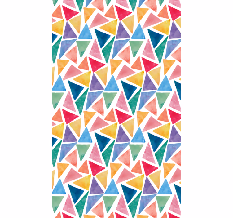 Behang geometrisch vrolijke kleurrijke driehoeken - TenStickers