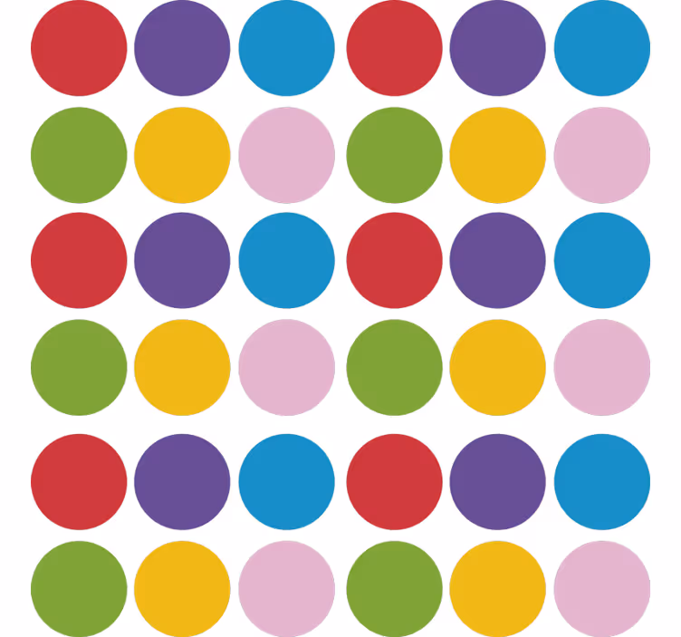 Behang geometrisch eenvoudige gekleurde cirkels - TenStickers