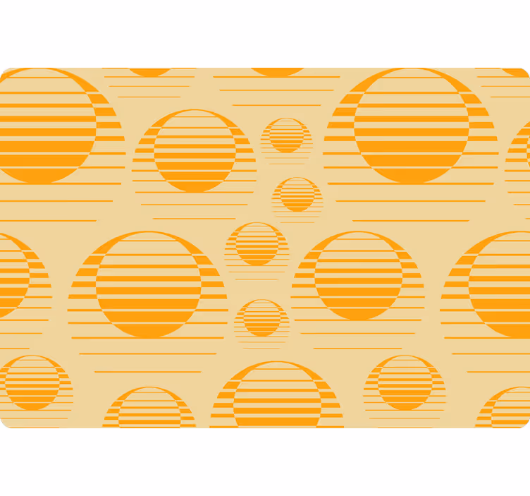 Behang geometrisch retro oranje zonnen - TenStickers