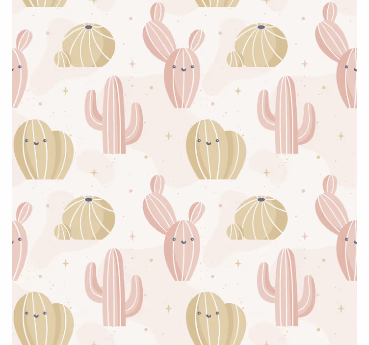 Fotobehang natuur schattig cactuspatroon - TenStickers