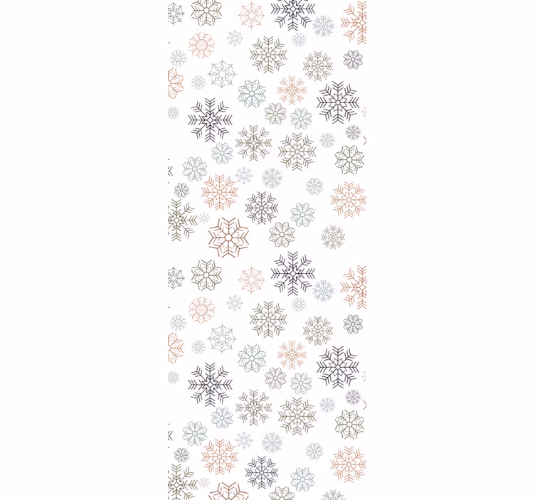 Behang kerst beige sneeuwvlokkenpatroon - TenStickers