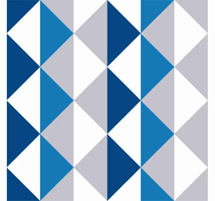 Behang driehoeken klassiek blauw patroon - TenStickers