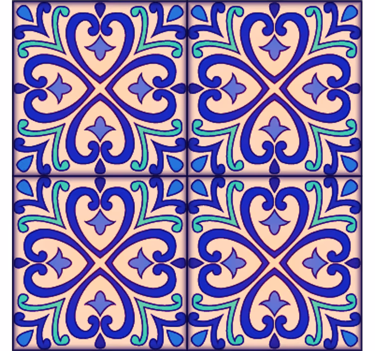 Behang tegels talavera bloemen - TenStickers