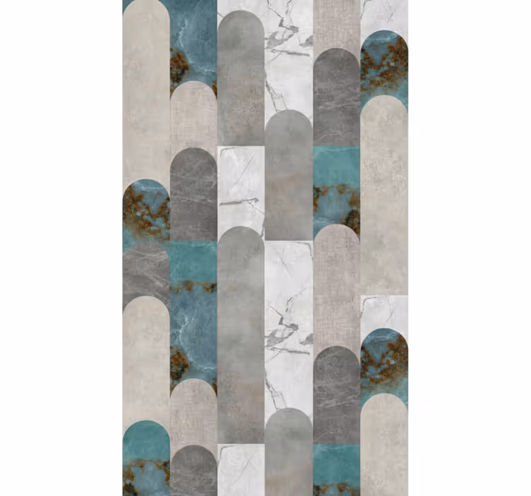 Behang woonkamer arched marble mosaic - TenStickers