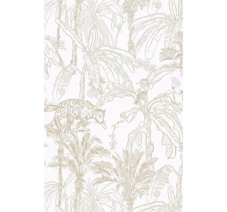 Behang woonkamer tropisch toilepatroon - TenStickers
