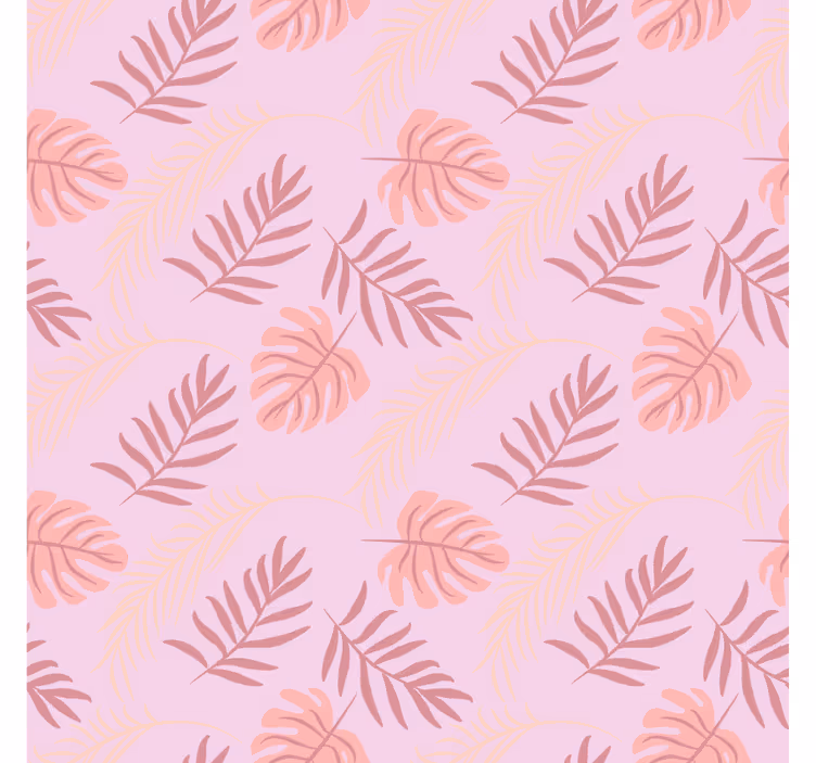 Behangpapier slaapkamer roze tropische bladeren ontwerp - TenStickers