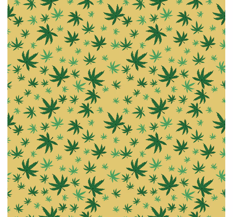 Behangpapier slaapkamer naadloos cannabispatroon - TenStickers
