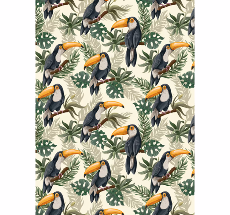 Jungle behang met toekans - TenStickers