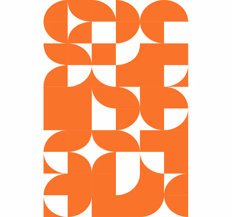 Behang print oranje cirkel geometrisch kunstpatroon - TenStickers