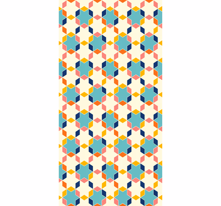 Behang woonkamer geometrische tegelpatronen - TenStickers