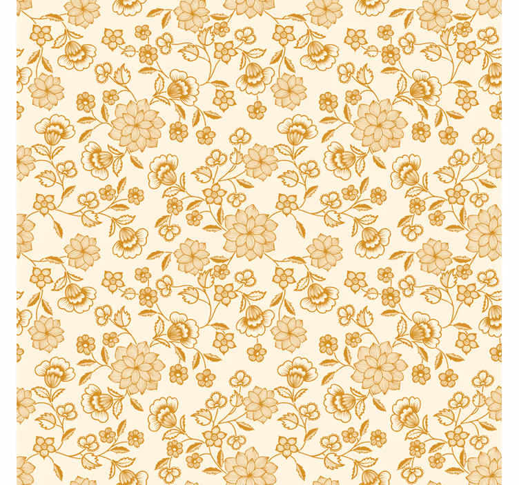 Behang woonkamer bloemig oranje paisley - TenStickers