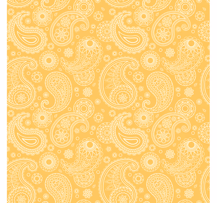Behang woonkamer arabic geel paisley - TenStickers