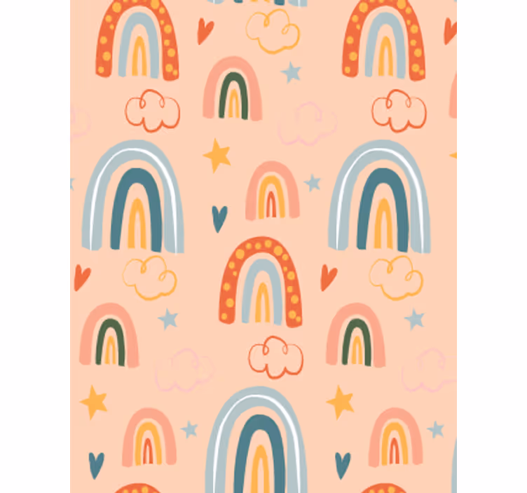 Behangpapier kinderkamer pastel eenvoudige regenbogen - TenStickers
