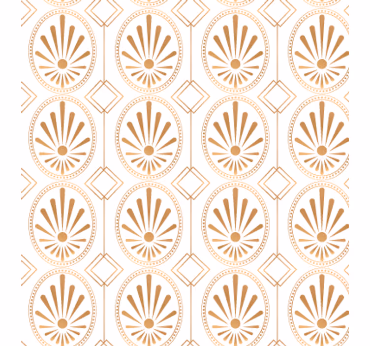 Behang print moderne kunst wit en gouden patroon - TenStickers