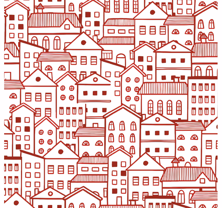 Behang print moderne stad stripboek effect - TenStickers