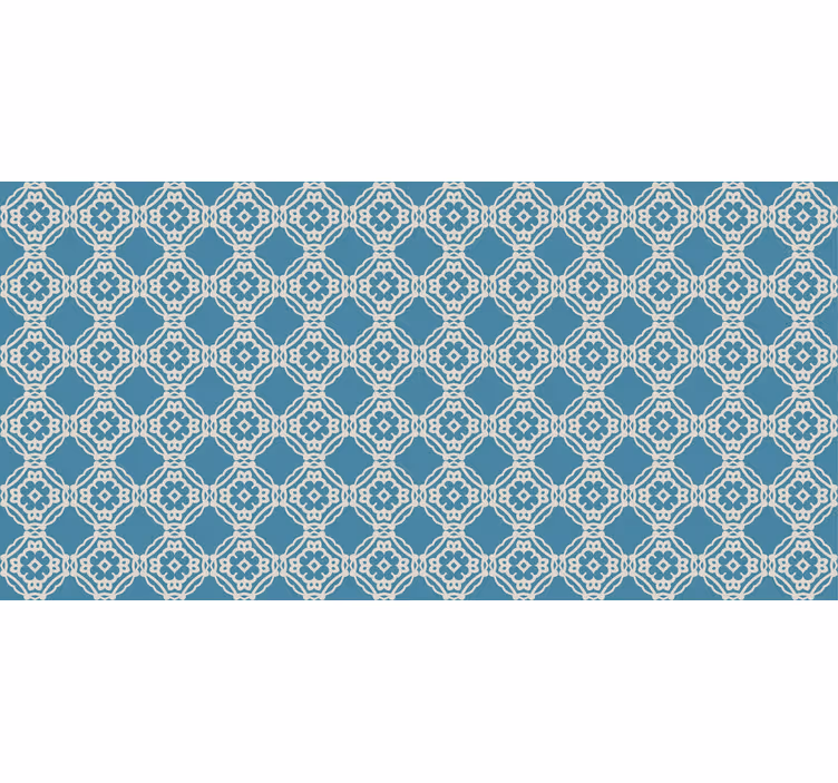 Behang print antiek vintage blauw en wit patroon - TenStickers