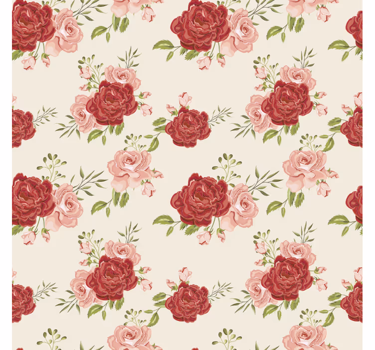 Bloemen behang graceful rozen - TenStickers