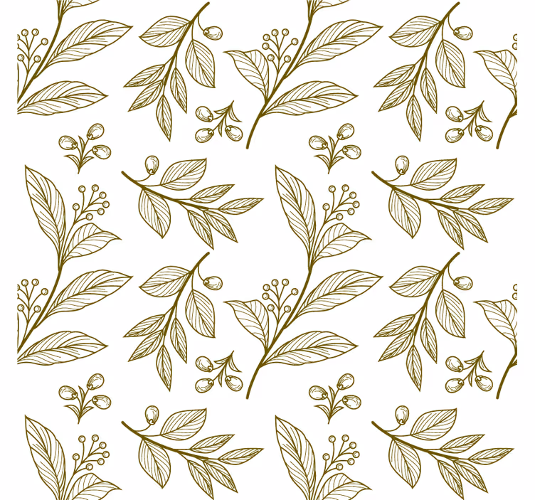Behangpapier slaapkamer elegant blad embleem - TenStickers
