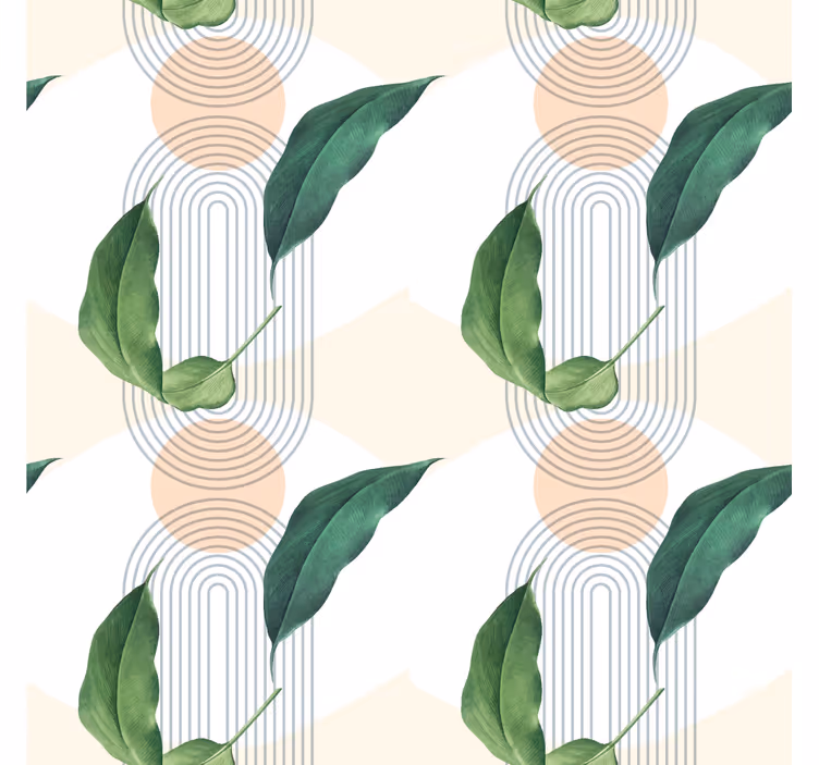Behangpapier slaapkamer bladerige geometrische patroon - TenStickers