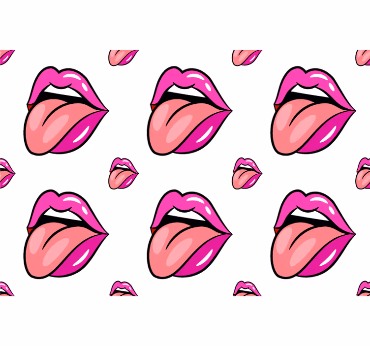 Behangpapier slaapkamer speelse lippenmotief - TenStickers