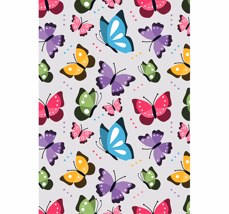 Behang dieren kleurrijke vliegende vlinders - TenStickers