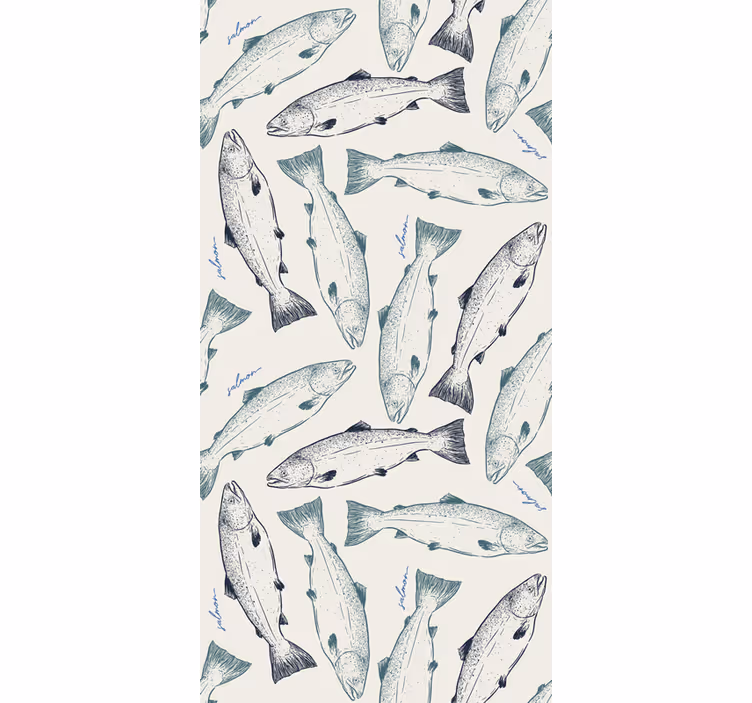 Behang dieren zalm vissen - TenStickers