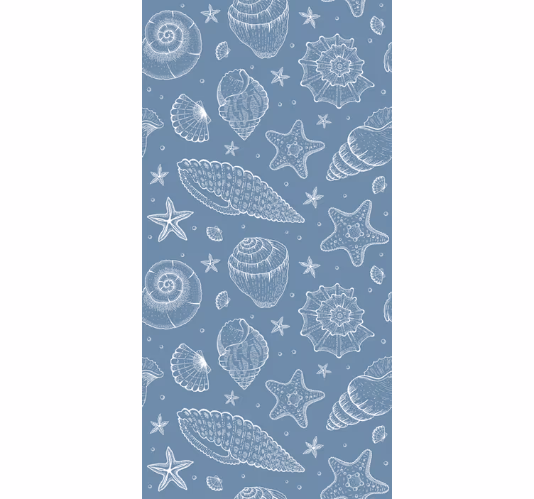 Behang dieren met zeedieren en schelpen - TenStickers