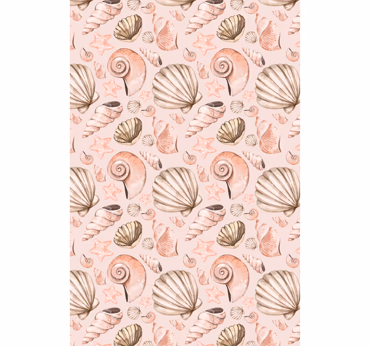 Behang dieren met pastel schelpen - TenStickers
