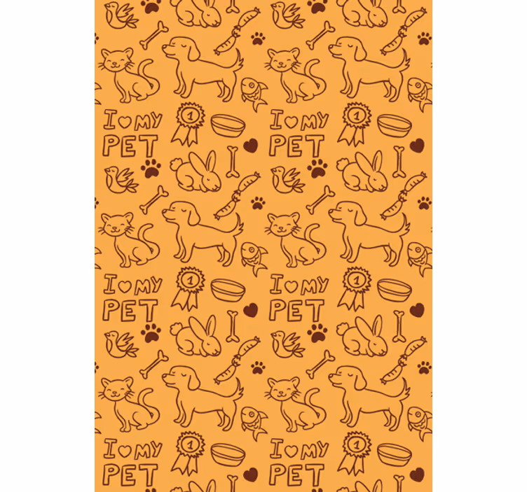 Behang dieren mijn huisdieren - TenStickers