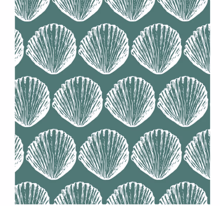 Behang dieren retro schelpenpatroon - TenStickers