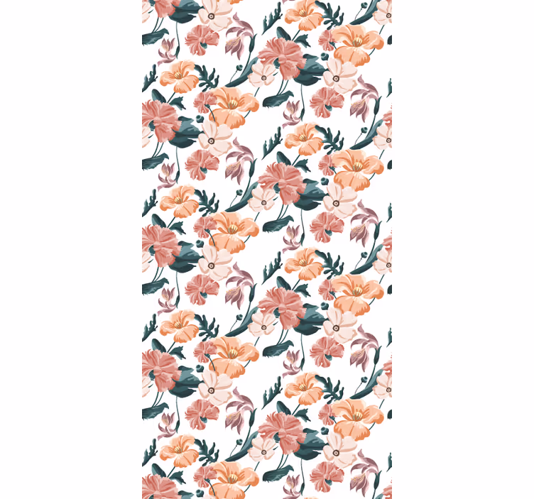 Behangpapier slaapkamer met mooi pastel bloemenpatroon - TenStickers