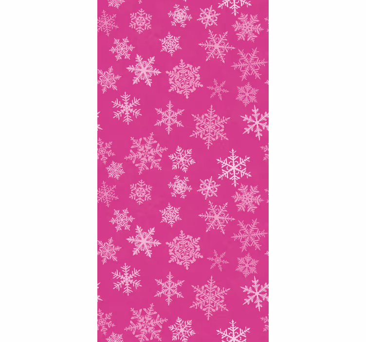 Behangpapier slaapkamer patroon van roze sneeuwvlokken - TenStickers