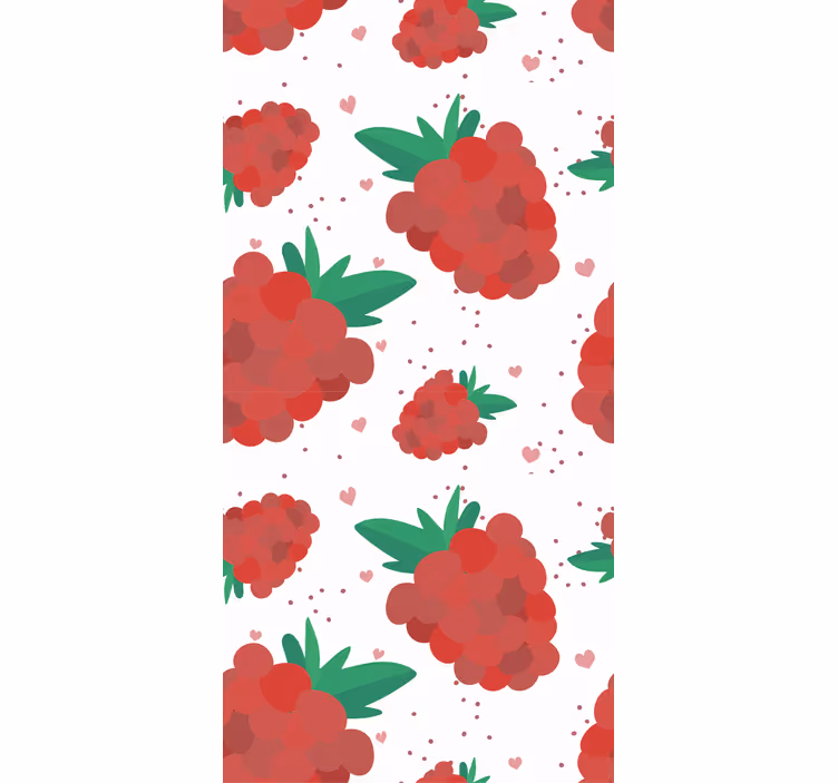 Behangpapier slaapkamer bessen aquarel met vlekkenpatroon - TenStickers