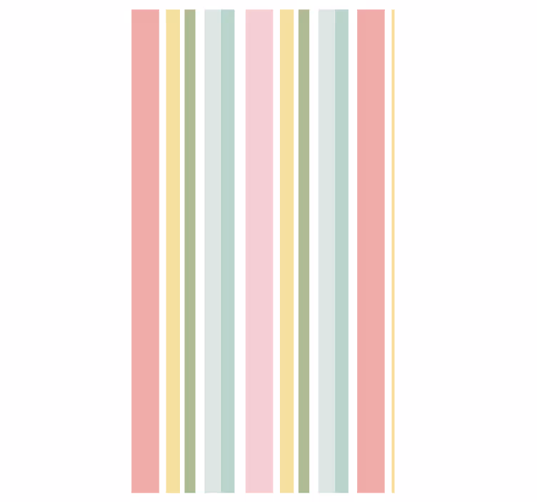 Behang print horizontaal pastel multicolor gestreept - TenStickers
