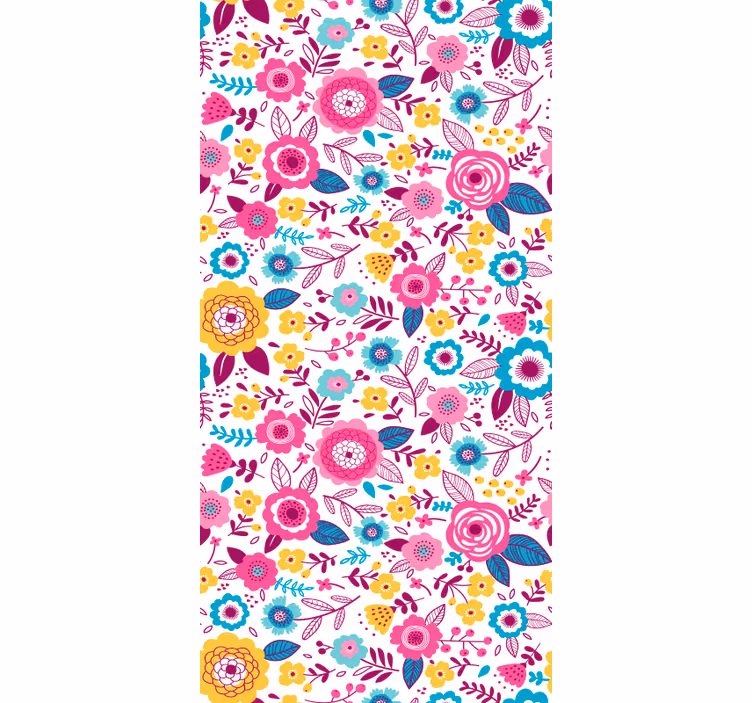 Slaapkamer behang levendige botanische motivatie - TenStickers