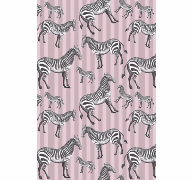 Behang dieren vintage zebra illustratie patroon - TenStickers