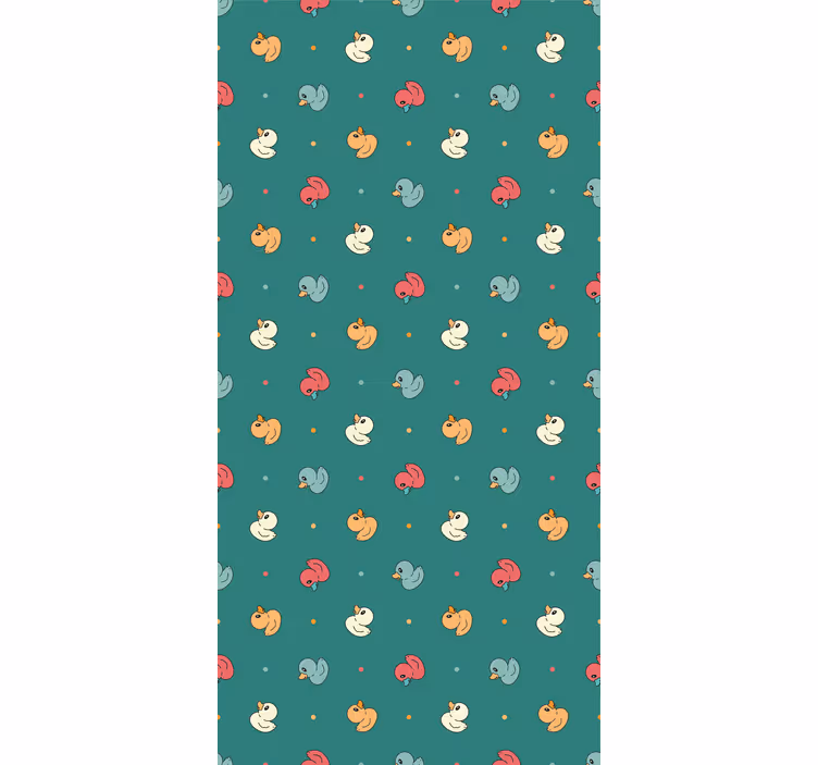 Behang dieren in multicolor rubberen eendjes - TenStickers