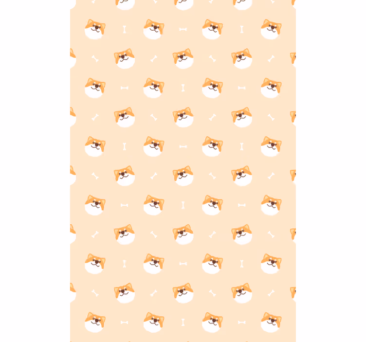 Behang dieren schattig hondengezicht cartoon - TenStickers