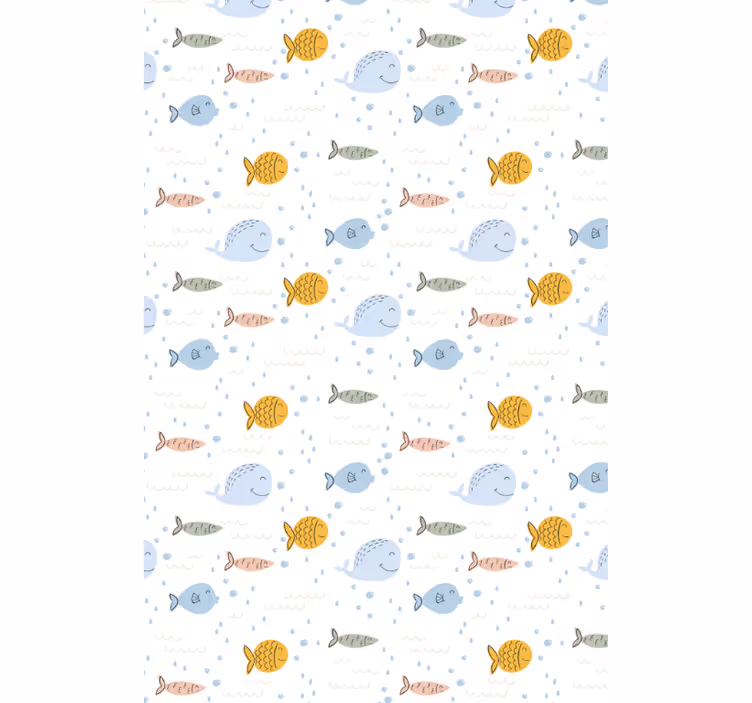 Behang dieren cartoon multicolor vissen - TenStickers