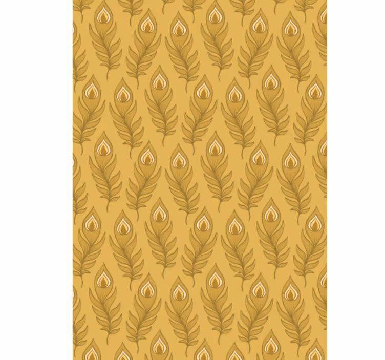 Behang dieren blauwe bloemenkalkoen met twee gouden bloemen - TenStickers