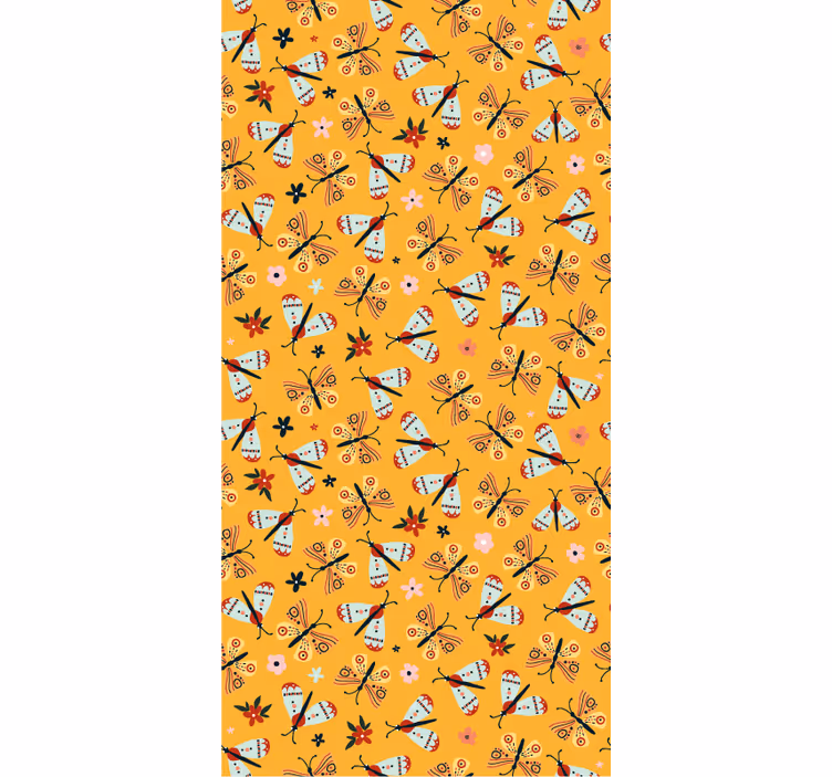 Behang dieren met handgetekende vlinders - TenStickers