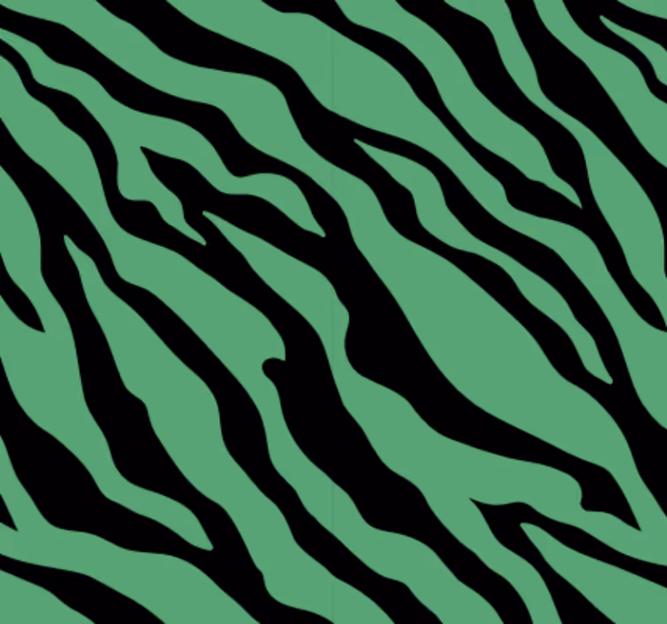 Behang dieren groen zebra design - TenStickers